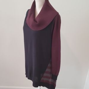 GREAT PRICE/ CHIC STYLE&CO NAVY/MAROON/GRAY TURTLENECK SWEATER